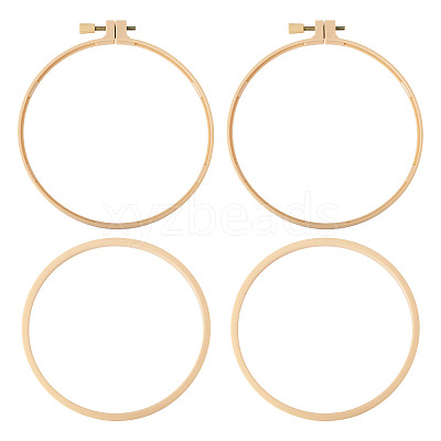 Plastic Imitation Bamboo Cross Stitch Embroidery Hoops TOOL-TADJ0001-03D-1