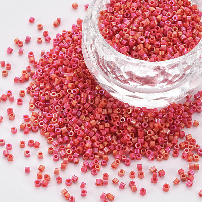 Frosted Glass Cylinder Beads SEED-S047-O-003-1