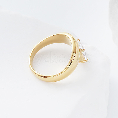 304 Stainless Steel Glass Finger Rings MD8256-2-1