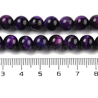Grade B Natural Purple Tiger Eye Beads Strands X-G-F591-18-8mm-1