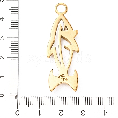 304 Stainless Steel Pendants STAS-D129-13B-G-1