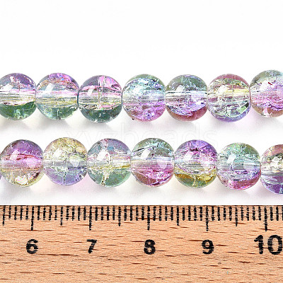 Transparent Crackle Glass Bead Strands X1-GLAA-T025-8mm-02C-1