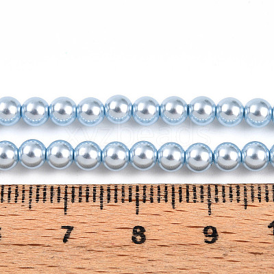Baking Paint Pearlized Glass Pearl Bead Strands HY-N002-4mm-A05-1