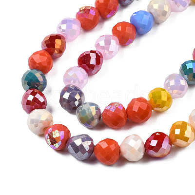 Electroplate Glass Beads Strands EGLA-Q125-012B-01-1
