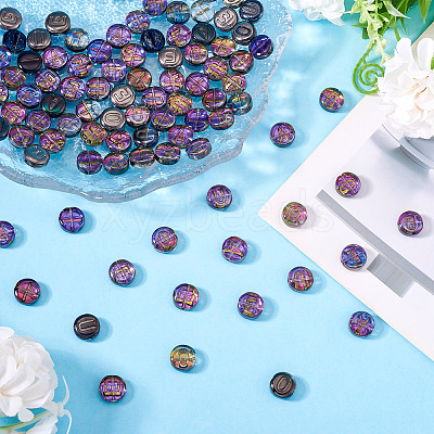 100Pcs 5 Styles Transparent Electroplated UV Plating Glass Beads GLAA-TA0003-19D-1