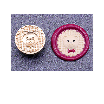 Golden Tone Wax Seal Brass Stamp Head STAM-PW0005-021G-20-1