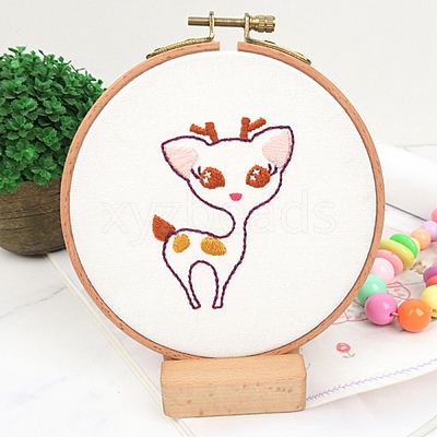 DIY Cartoon Animal Embroidery Sets DIY-G037-02E-1