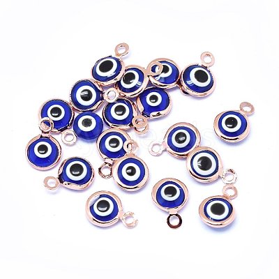 Handmade Evil Eye Lampwork Charms KK-F764-13RG-04-1
