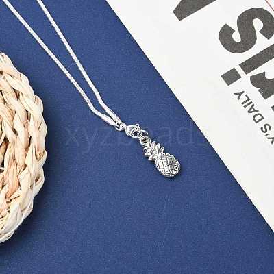 Brass Round Snake Chain Necklaces NJEW-BB10864-20-1