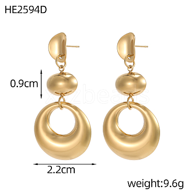 304 Stainless Steel Stud Earring STAS-OY012-04G-1