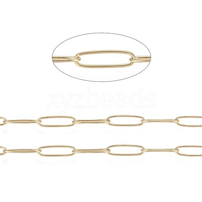 3.28 Feet Ion Plating(IP) 304 Stainless Steel Paperclip Chains X-CHS-F010-01C-G-1