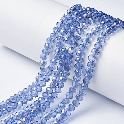 Electroplate Transparent Glass Beads Strands EGLA-A034-T3mm-F19-1