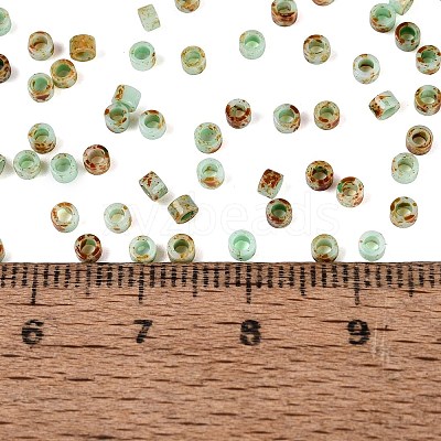 Opaque Picasso Cylinder Glass Beads SEED-Q039-06A-21-1