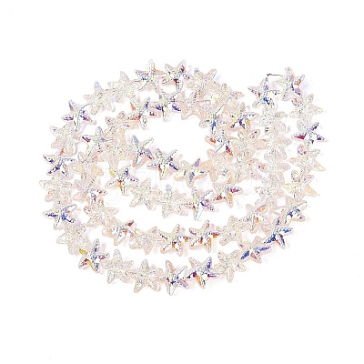 Electroplate Transparent Glass Beads Strands EGLA-Q136-01A-04-1