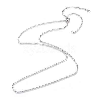 Adjustable 201 Stainless Steel Slider Necklaces MAK-L026-08A-P-1-1