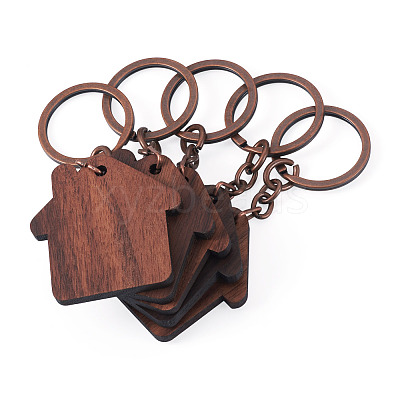 Walnut Wood Pendant Keychains KEYC-TAC0034-06D-1