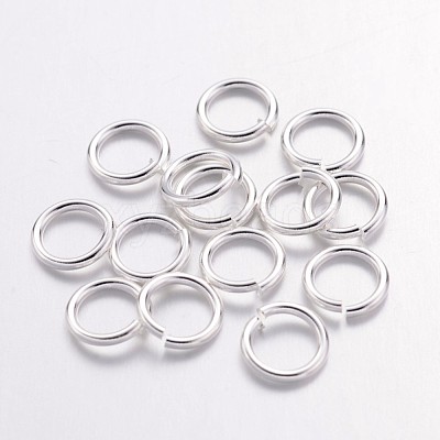 Silver Color Plated Brass Open Jump Rings X-JRC7MM-S-1