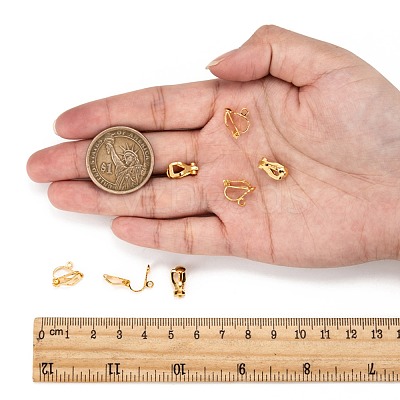 Brass Clip-on Earring Findings EC109-G-1