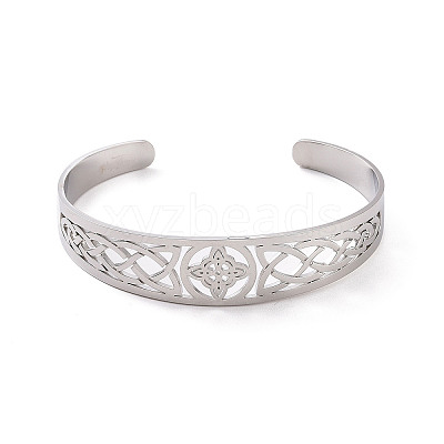 Non-Tarnish 304 Stainless Steel Cuff Bangles BJEW-M234-02P-1
