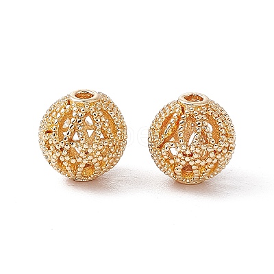 Rack Plating Brass Hollow Beads KK-P219-01B-G-1