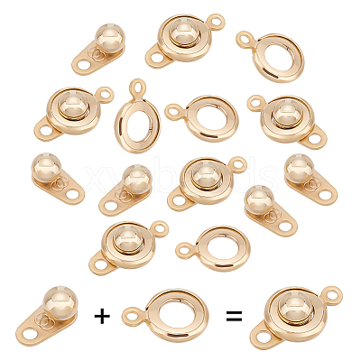 30 Sets 201 Stainless Steel Snap Clasps STAS-UN0045-17-1