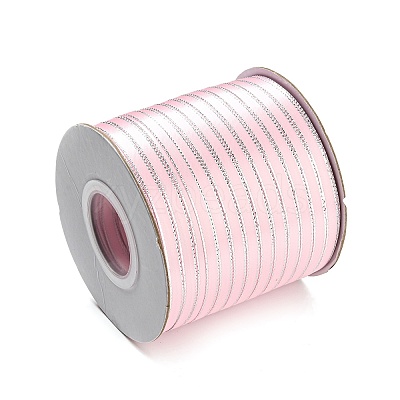 Double Edge Silver Thread Grosgrain Ribbon for Wedding Festival Decoration SRIB-L012-6mm-001-1