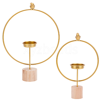 2 Sets 2 Styles Iron Candle Holder AJEW-GA0003-11-1
