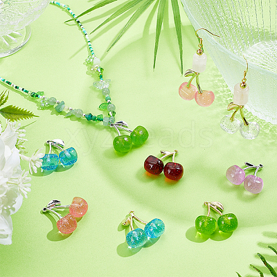 9Pcs 9 Colors Transparent Resin Pendants FIND-PH0026-92-1