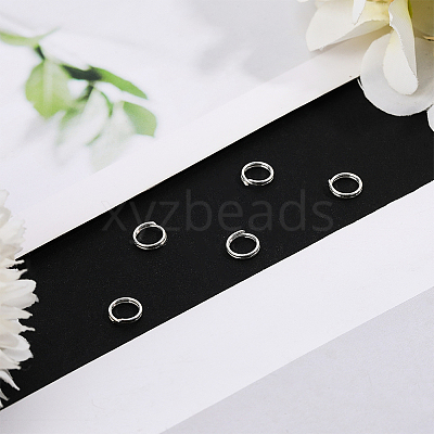 5Pcs 925 Sterling Silver Split Jump Rings STER-BBC0009-45B-1