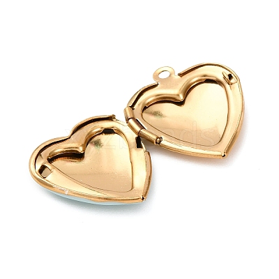 304 Stainless Steel Heart Locket Pendants STAS-Z168-02G-01-1