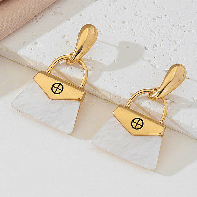 Alloy & Acrylic Stud Dangle Earrings FS-WGB9194-09-1
