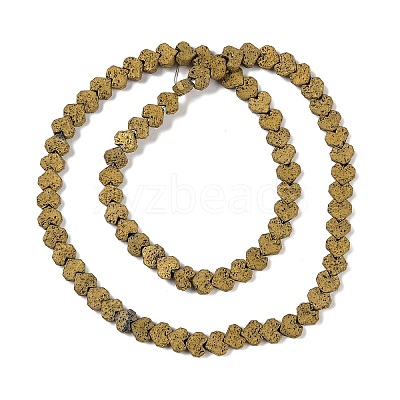 Electroplated Natural Lava Rock Beads Strands G-Q1009-G01-02E-1