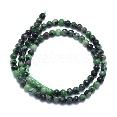 Natural Ruby in Zoisite Beads Strands G-K310-C10-4.5mm-1