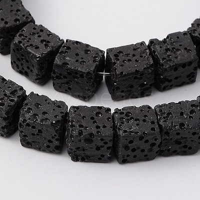 Synthetic Lava Rock Bead Strands G-N0104-8mm-18-1
