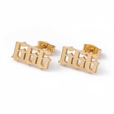 Number Earrings X-EJEW-F286-01H-G-1