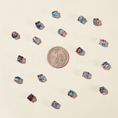 Two Tone Transparent Spray Painted Acrylic Bead X-ACRP-T005-26C-1