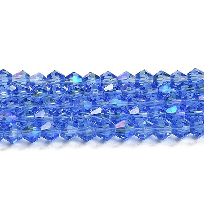 Transparent Electroplate Glass Beads Strands GLAA-F029-3mm-D07-1
