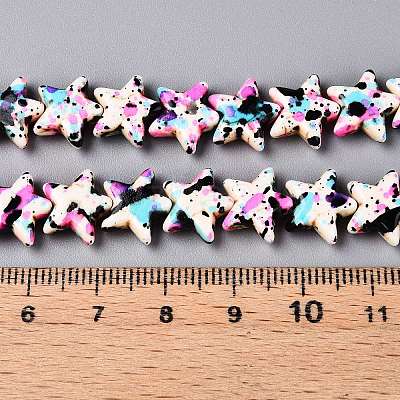 Spray Painted Synthetic Turquoise Beads Strands UNKW-T001-11F-1