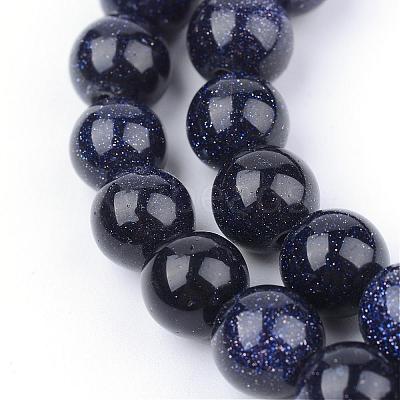 Synthetic Blue Goldstone Beads Strands G-Q462-4mm-28-1