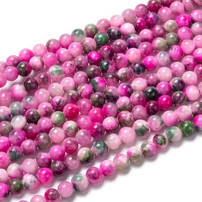 Natural Persian Jade Beads Strands G-G032-6mm-10-1