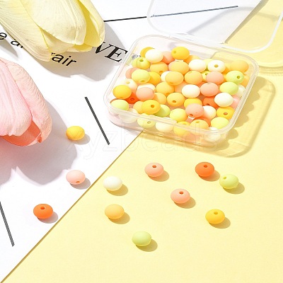 70Pcs Rubberized Style Acrylic Beads MACR-FS0001-71D-1