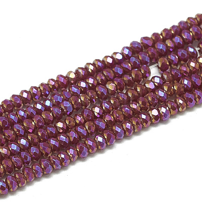 Electroplate Opaque Solid Color Glass Beads Strands EGLA-Q112-B03-1