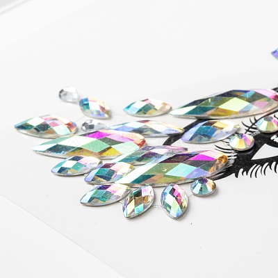 Acrylic Face Gems Stickers MRMJ-F014-08-1