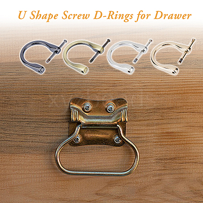 8Pcs 4 Colors Alloy D-Ring Anchor Shackle Clasps FIND-DC0005-59-1