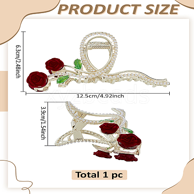 1Pc Alloy Rhinestone Claw Hair Clips PHAR-LP0001-37-1