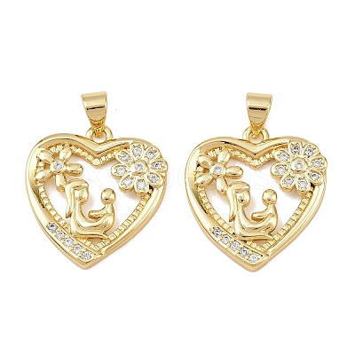 Mother's Day Brass Cubic Zirconia Pendants KK-L251-07G-06-1