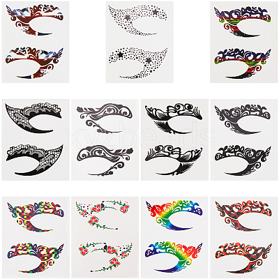 11Pcs 11 Styles Luminous Removable Temporary Water Proof Tattoos Paper Stickers Set DIY-GF0010-79-1