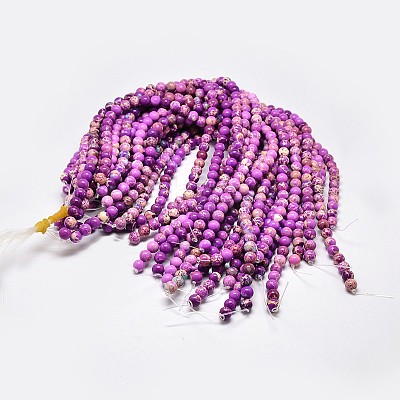Natural Imperial Jasper Beads Strands G-I122-8mm-07-1