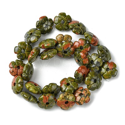 Natural Unakite Beads Strands G-H023-B02-01-1