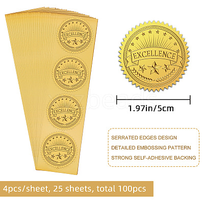 Self Adhesive Gold Foil Embossed Stickers DIY-WH0211-331-1